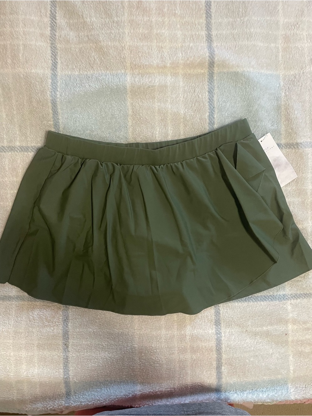 new directions Olive Green Skirted One-Piece Swim Bottom